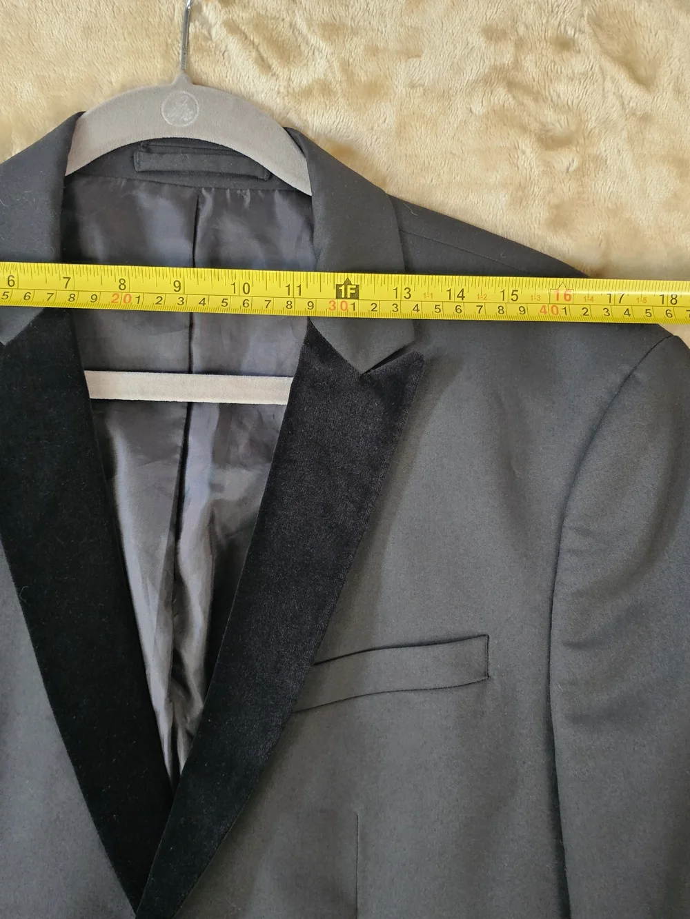 Zara Black Tuxedo Blazer with Satin Lapel
